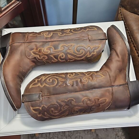 Justin Brown Buck Bay Apache Western Cowboy Boots Size 8.5EE main image 5